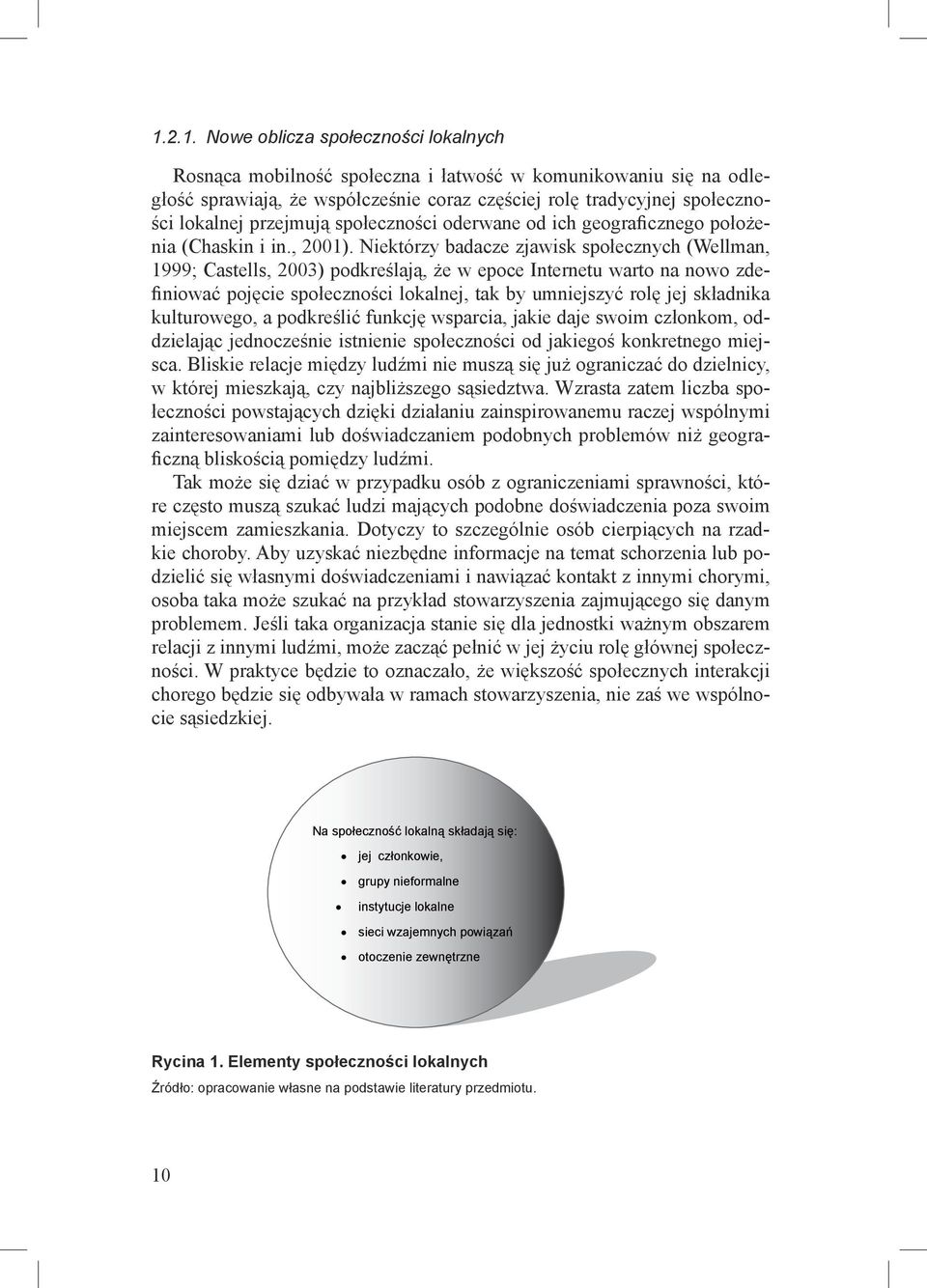 Niektórzy badacze zjawisk społecznych (Wellman, 1999; Castells, 2003) podkreślają, że w epoce Internetu warto na nowo zdefiniować pojęcie społeczności lokalnej, tak by umniejszyć rolę jej składnika