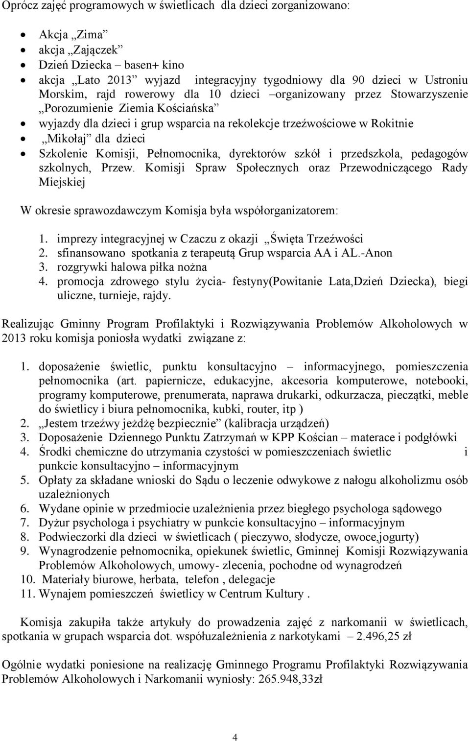 Komisji, Pełnomocnika, dyrektorów szkół i przedszkola, pedagogów szkolnych, Przew.