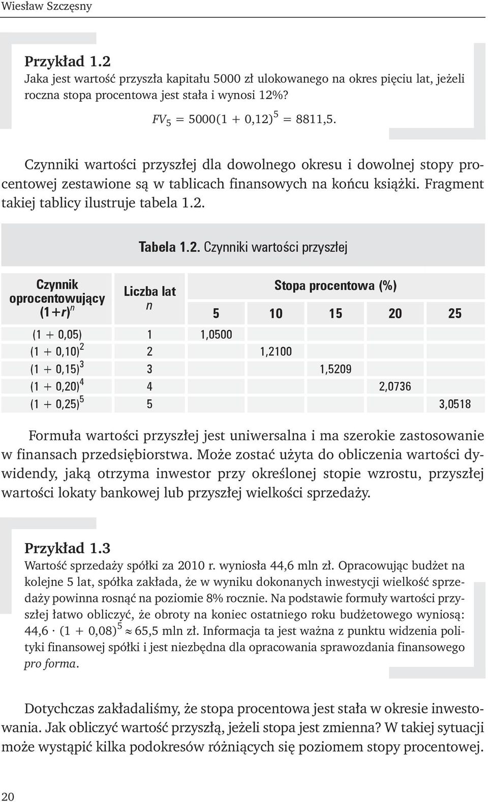 Czynnik oprocentowujący (+r) n Tabela.2.