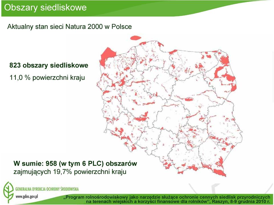 11,0 % powierzchni kraju W sumie: 958 (w tym