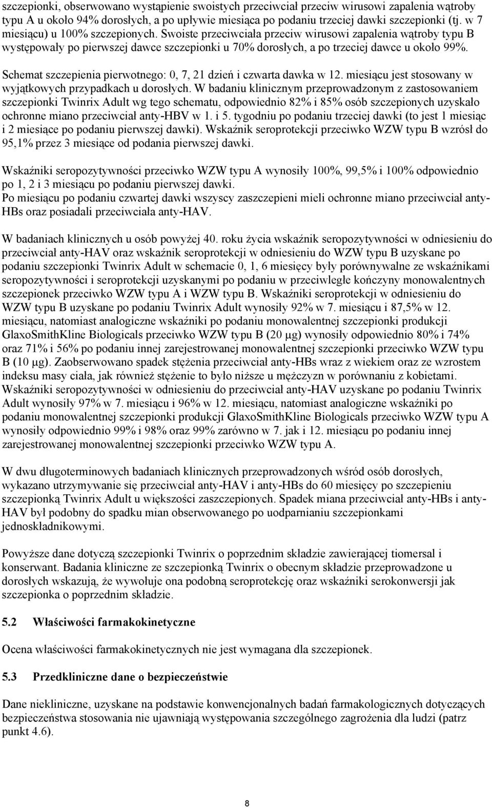 Schemat szczepienia pierwotnego: 0, 7, 21 dzie i czwarta dawka w 12. miesi"cu jest stosowany w wyj"tkowych przypadkach u doros$ych.