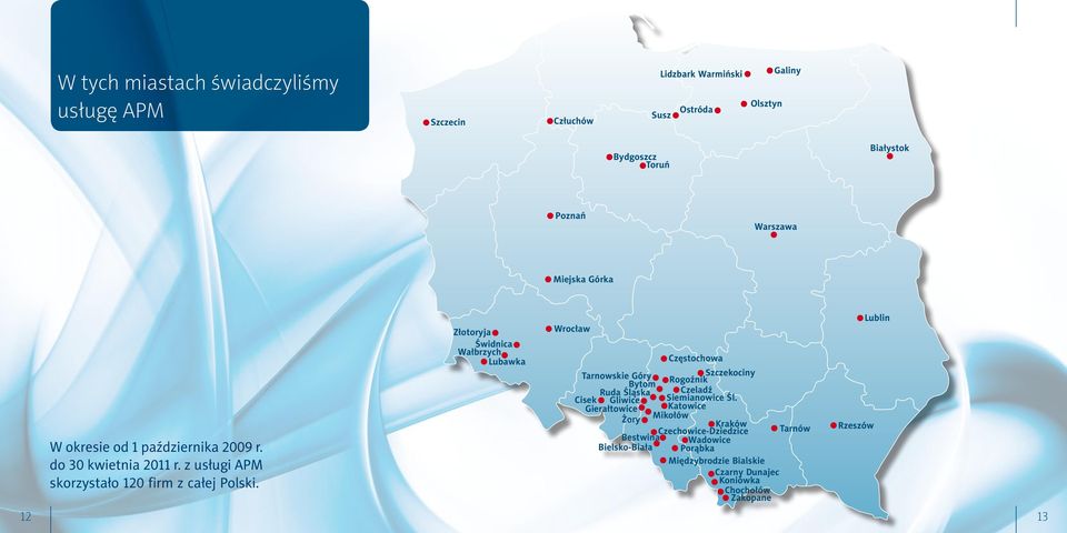 Złotoryja Świdnica Wałbrzych Lubawka Częstochowa Tarnowskie Góry Szczekociny Bytom Rogoźnik Ruda Śląska Czeladź Cisek Gliwice Siemianowice Śl.