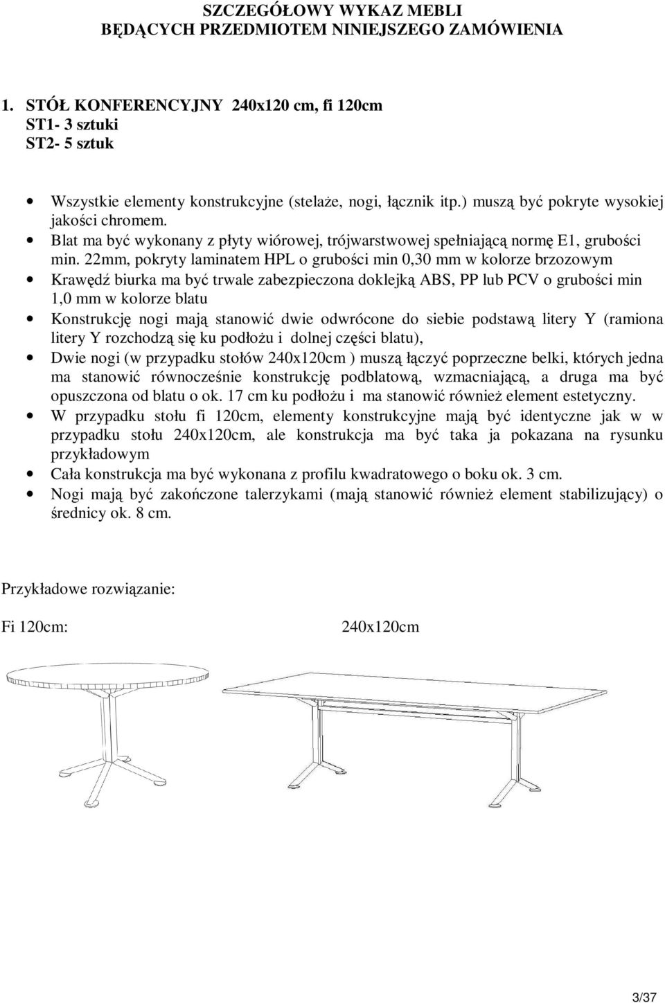 22mm, pokryty laminatem HPL o grubości min 0,30 mm w kolorze brzozowym Krawędź biurka ma być trwale zabezpieczona doklejką ABS, PP lub PCV o grubości min 1,0 mm w kolorze blatu Konstrukcję nogi mają