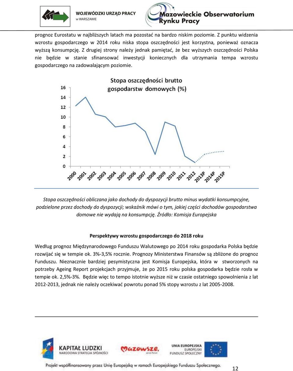 Z drugiej strony należy jednak pamiętać, że bez wyższych oszczędności Polska nie będzie w stanie sfinansować inwestycji koniecznych dla utrzymania tempa wzrostu gospodarczego na zadowalającym