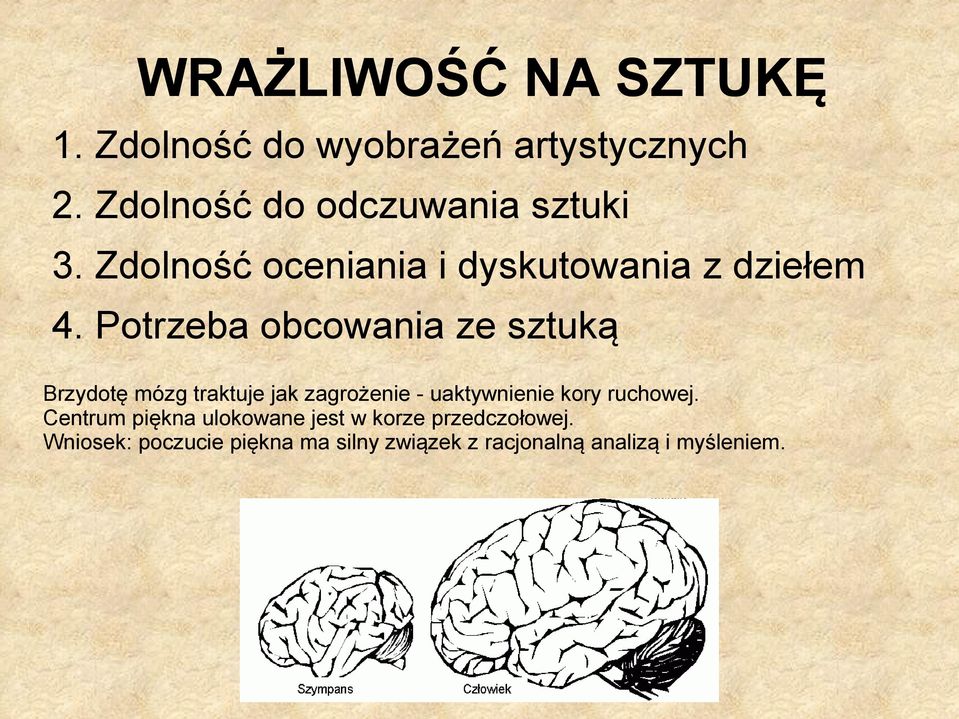 Potrzeba obcowania ze sztuką Brzydotę mózg traktuje jak zagrożenie - uaktywnienie kory