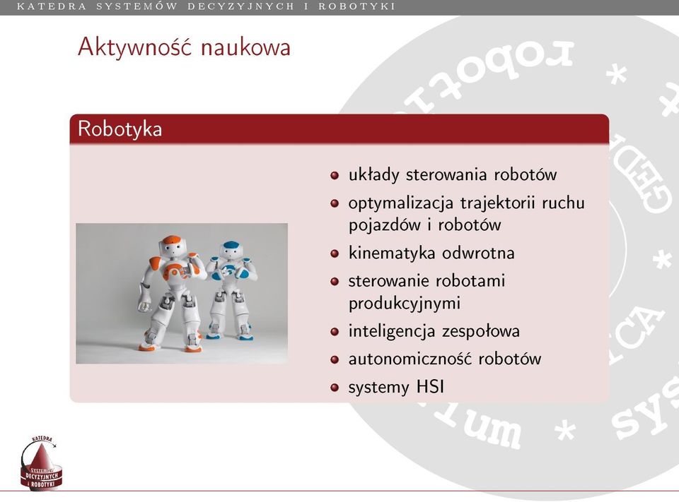 POLYTECHIC kinematyka odwrotna sterowanie robotami