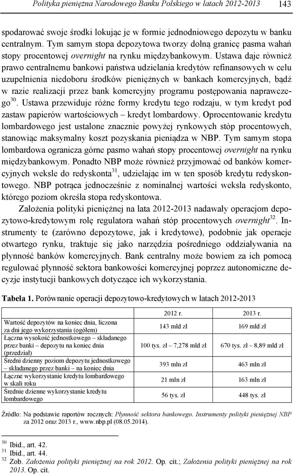 Ustawa daje również prawo centralnemu bankowi państwa udzielania kredytów refinansowych w celu uzupełnienia niedoboru środków pieniężnych w bankach komercyjnych, bądź w razie realizacji przez bank