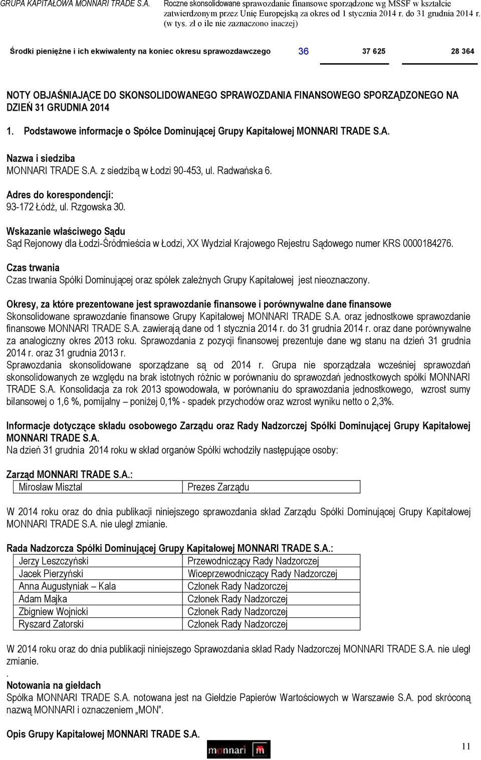 Adres do korespondencji: 93-172 Łódź, ul. Rzgowska 30. Wskazanie właściwego Sądu Sąd Rejonowy dla Łodzi-Śródmieścia w Łodzi, XX Wydział Krajowego Rejestru Sądowego numer KRS 0000184276.