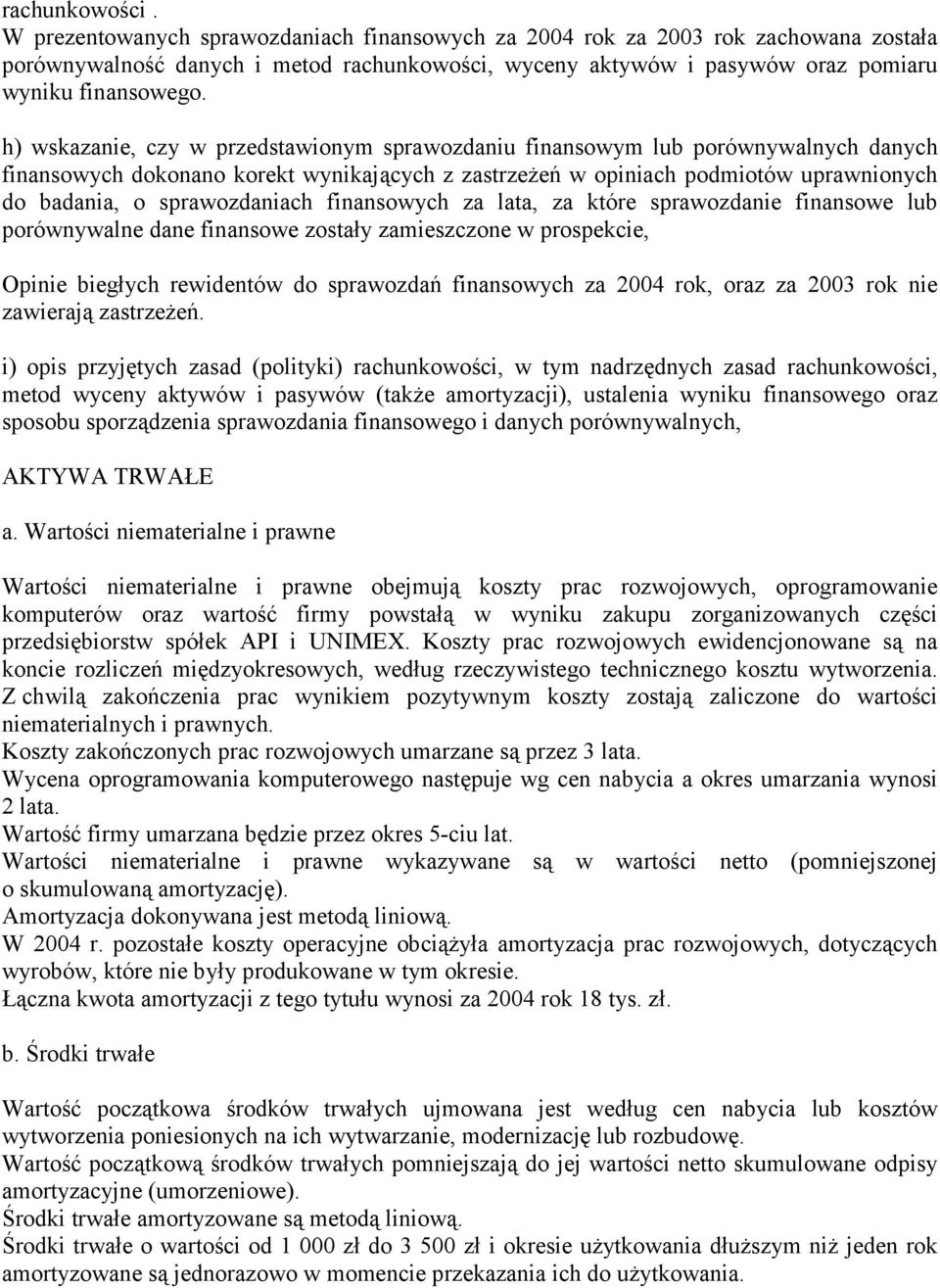 h) wskazanie, czy w przedstawionym sprawozdaniu finansowym lub porównywalnych danych finansowych dokonano korekt wynikających z zastrzeżeń w opiniach podmiotów uprawnionych do badania, o