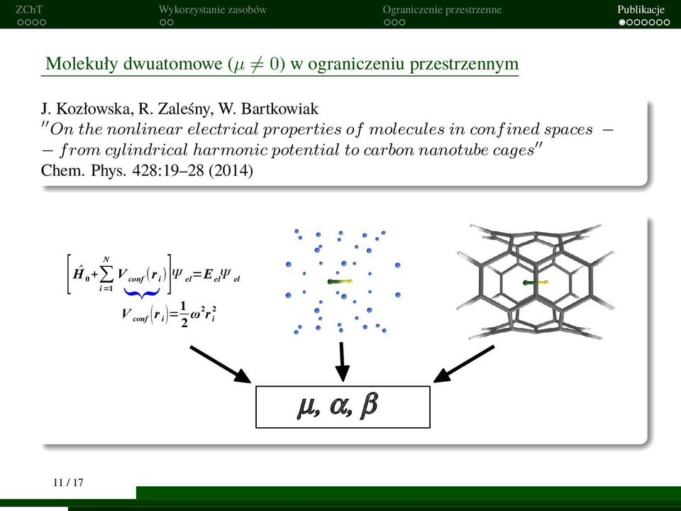 cylindrical harmonic potential to carbon nanotube cages Chem. Phys.