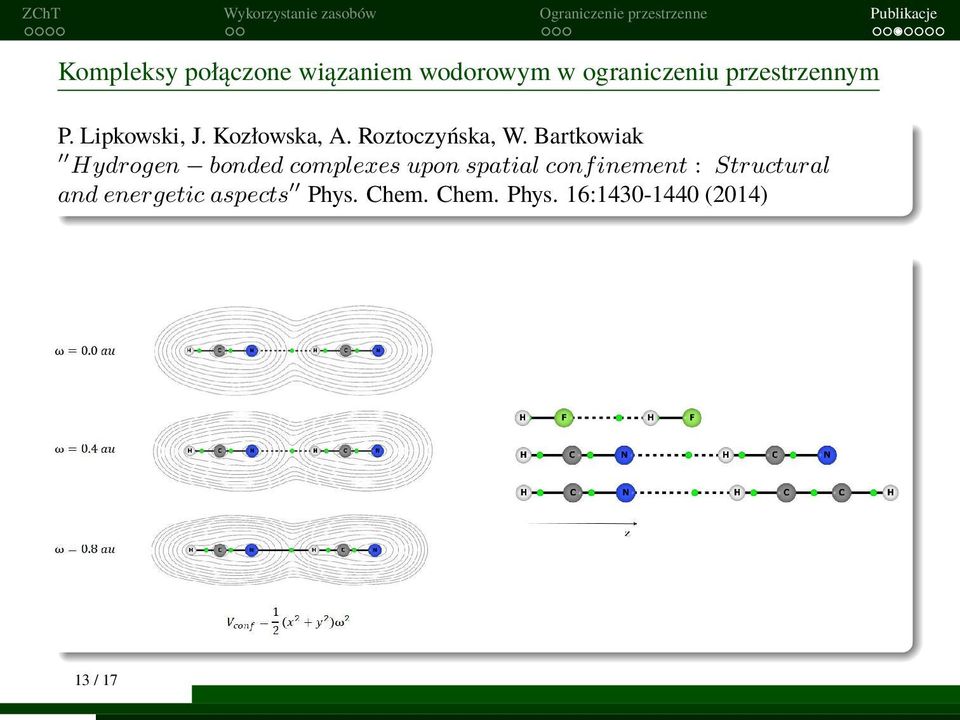 Bartkowiak Hydrogen bonded complexes upon spatial confinement :