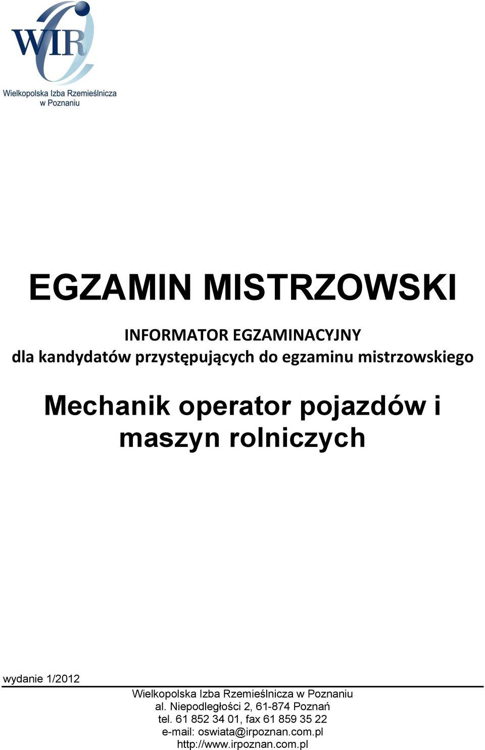 1/2012 Wielkopolska Izba Rzemieślnicza w Poznaniu al.