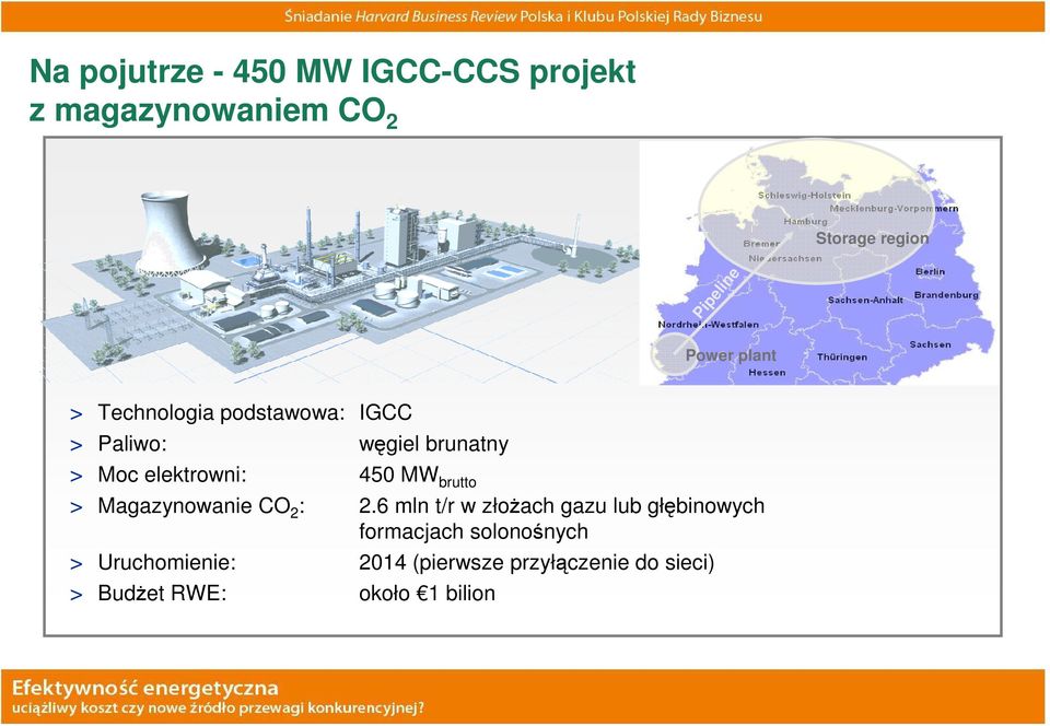 450 MW brutto > Magazynowanie CO 2 : 2.