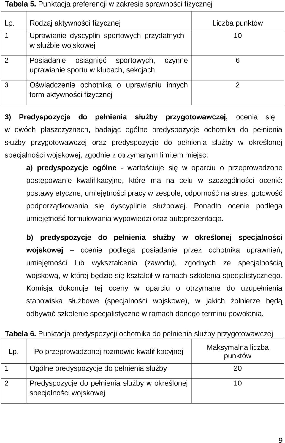 Oświadczenie ochotnika o uprawianiu innych form aktywności fizycznej 6 2 3) Predyspozycje do pełnienia służby przygotowawczej, ocenia się w dwóch płaszczyznach, badając ogólne predyspozycje ochotnika