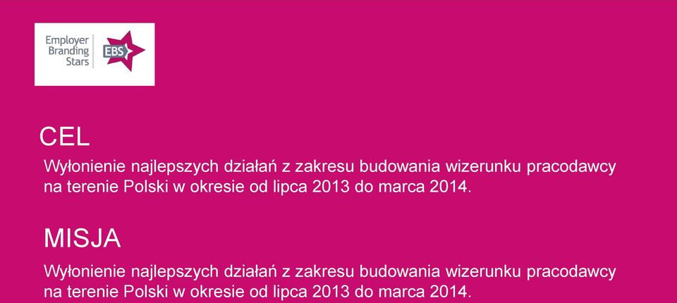 MISJA Wyłonienie najlepszych działań z zakresu budowania wizerunku