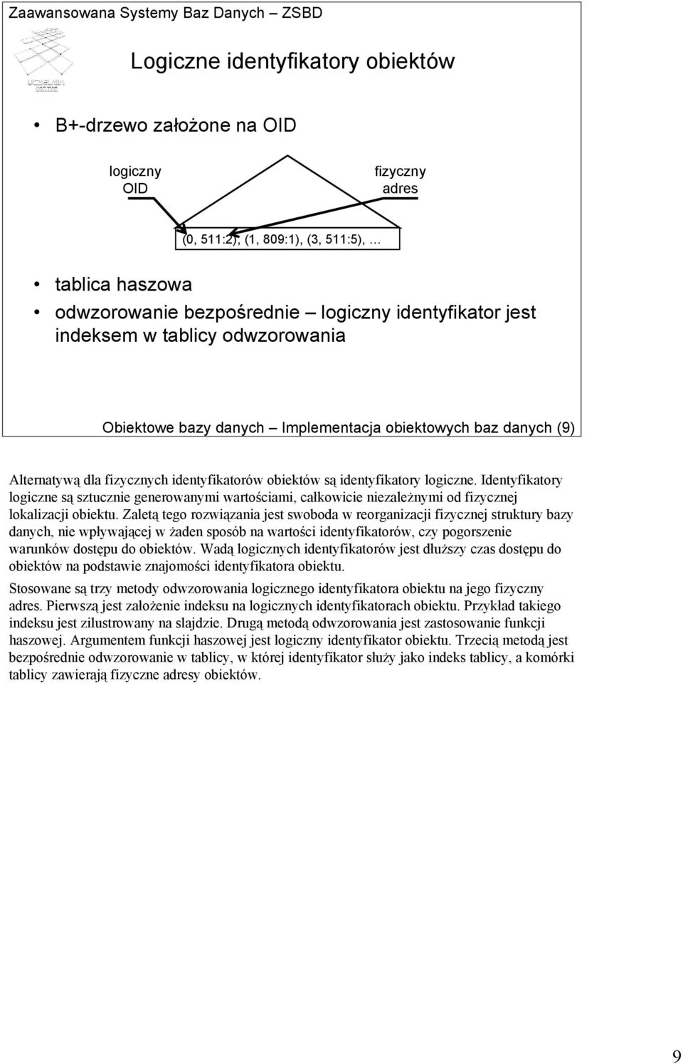 Identyfikatory logiczne są sztucznie generowanymi wartościami, całkowicie niezależnymi od fizycznej lokalizacji obiektu.