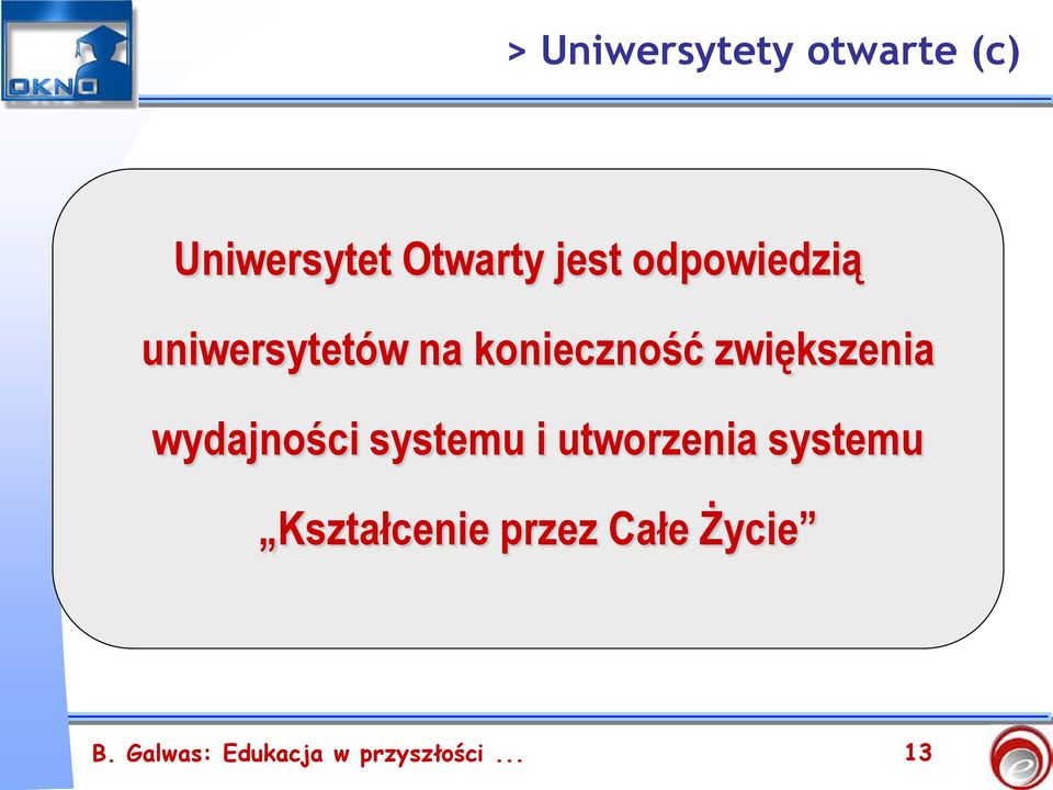 wydajności systemu i utworzenia systemu Kształcenie