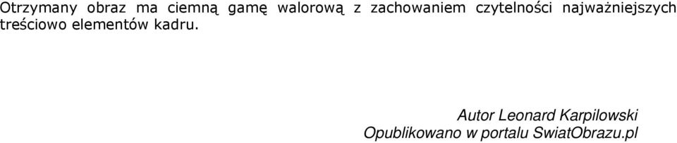 treściowo elementów kadru.