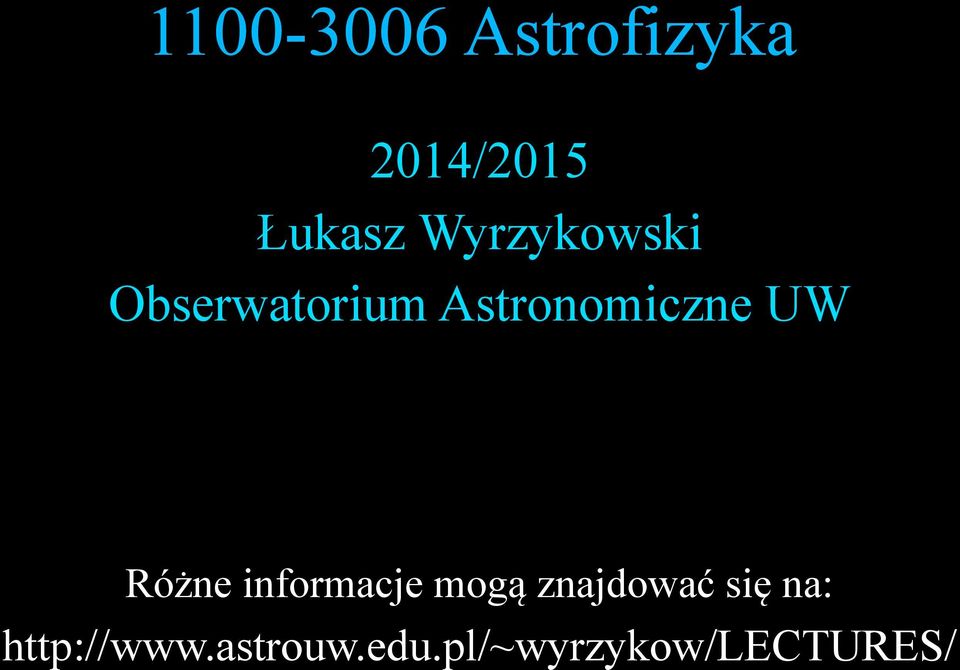 UW Różne informacje mogą znajdować się