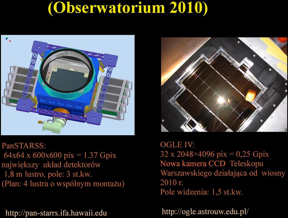 (Plan: 4 lustra o wspólnym montażu) http://pan-starrs.ifa.hawaii.