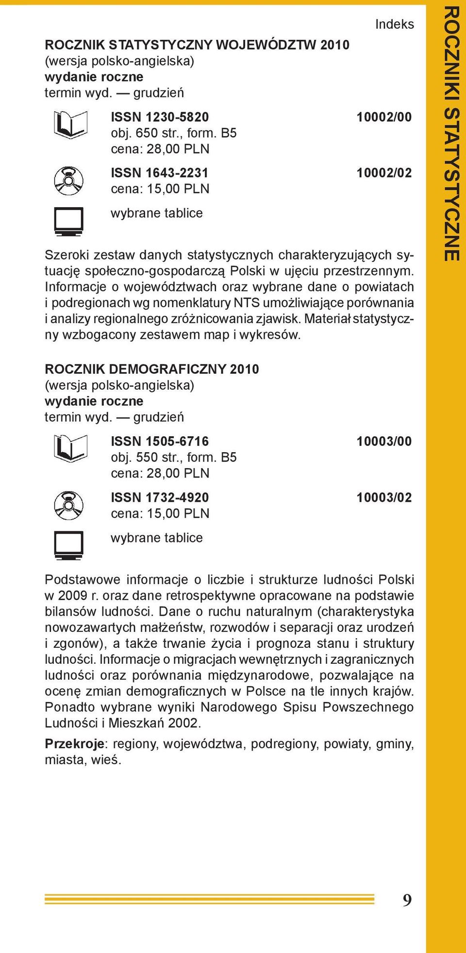 Informacje o województwach oraz wybrane dane o powiatach i podregionach wg nomenklatury NTS umożliwiające porównania i analizy regionalnego zróżnicowania zjawisk.