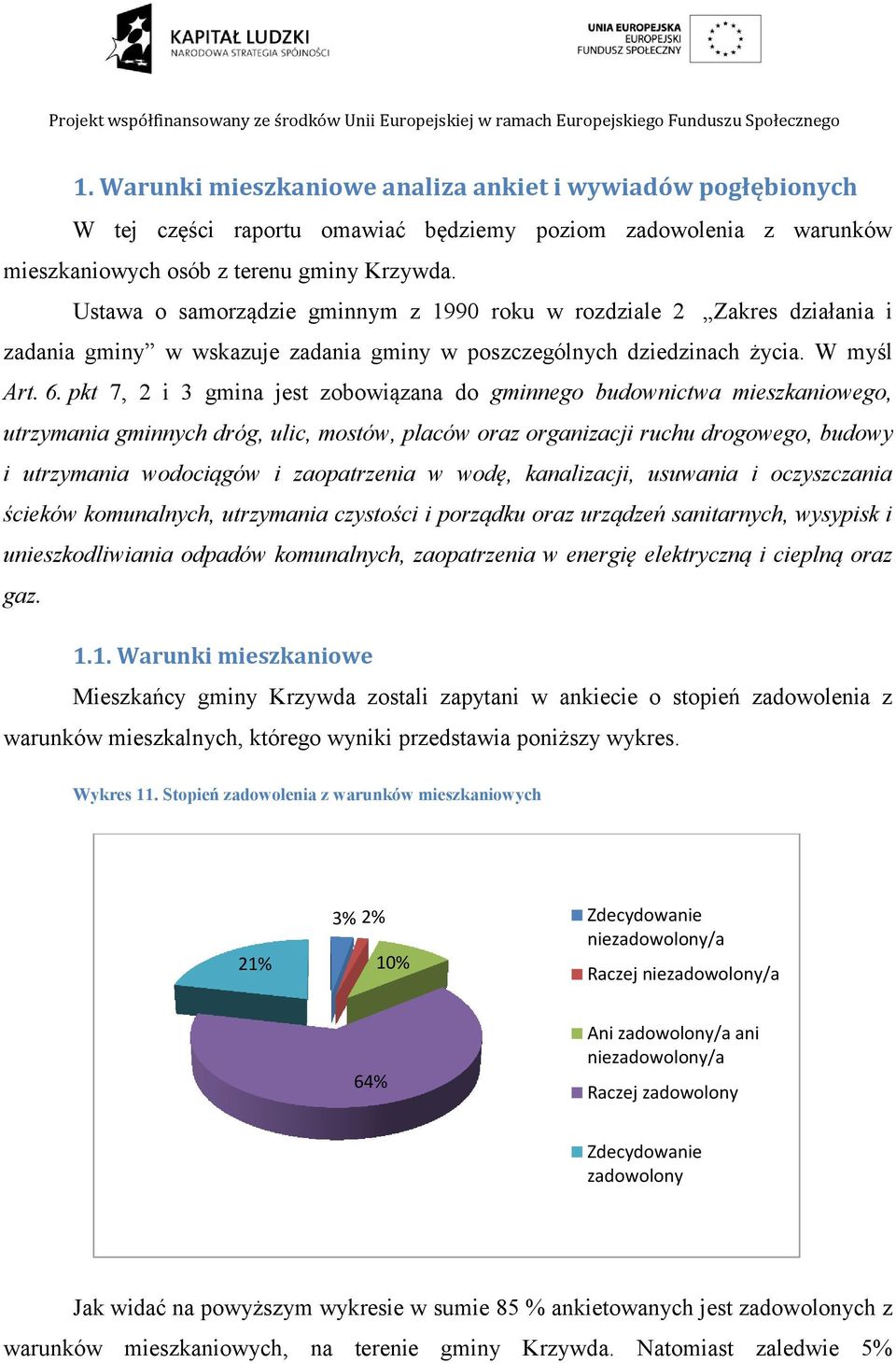 pkt 7, 2 i 3 gmina jest zobowiązana do gminnego budownictwa mieszkaniowego, utrzymania gminnych dróg, ulic, mostów, placów oraz organizacji ruchu drogowego, budowy i utrzymania wodociągów i