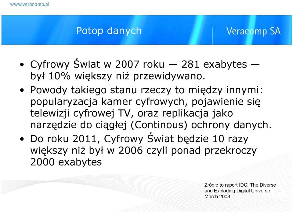 TV, oraz replikacja jako narzędzie do ciągłej (Continous) ochrony danych.