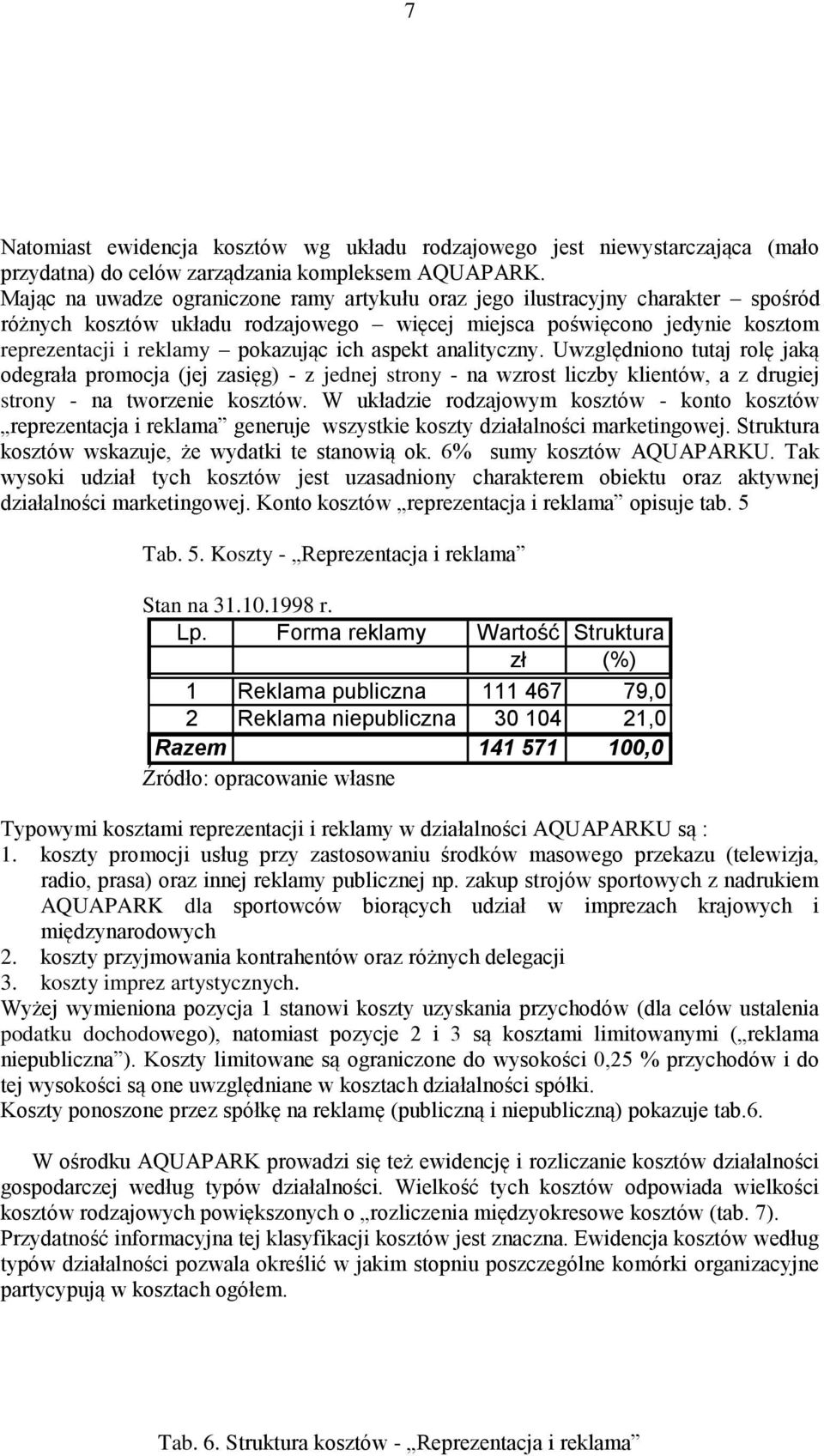 aspekt analityczny. Uwzględniono tutaj rolę jaką odegrała promocja (jej zasięg) - z jednej strony - na wzrost liczby klientów, a z drugiej strony - na tworzenie kosztów.