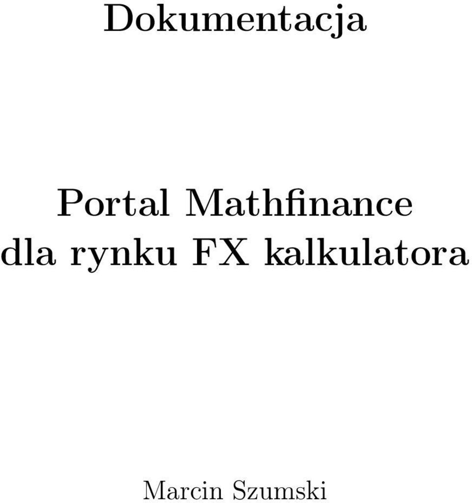 Mathfinance dla