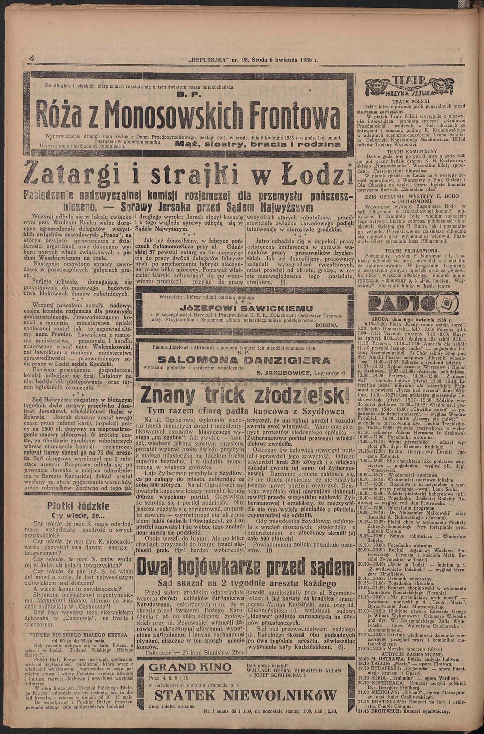 adansdoł 1 c; i '' ; b o k i m s n i u t k u M^, siostry, bracia i rodzina i straf 117 w w fzmizmy* nstoyczalnej komisji rozjemcze; dla przemysłu ponczoiz- Sorau/y Jersaha przed Sądem Halwyźszym