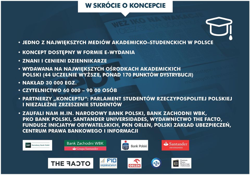 CZYTELNICTWO 60 000 90 00 OSÓB PARTNERZY KONCEPTU : PARLAMENT STUDENTÓW RZECZYPOSPOLITEJ POLSKIEJ I NIEZALEŻNE ZRZESZENIE STUDENTÓW ZAUFALI NAM M.IN.