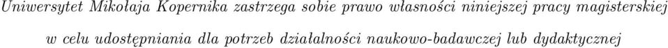 magisterskiej w celu udostępniania dla