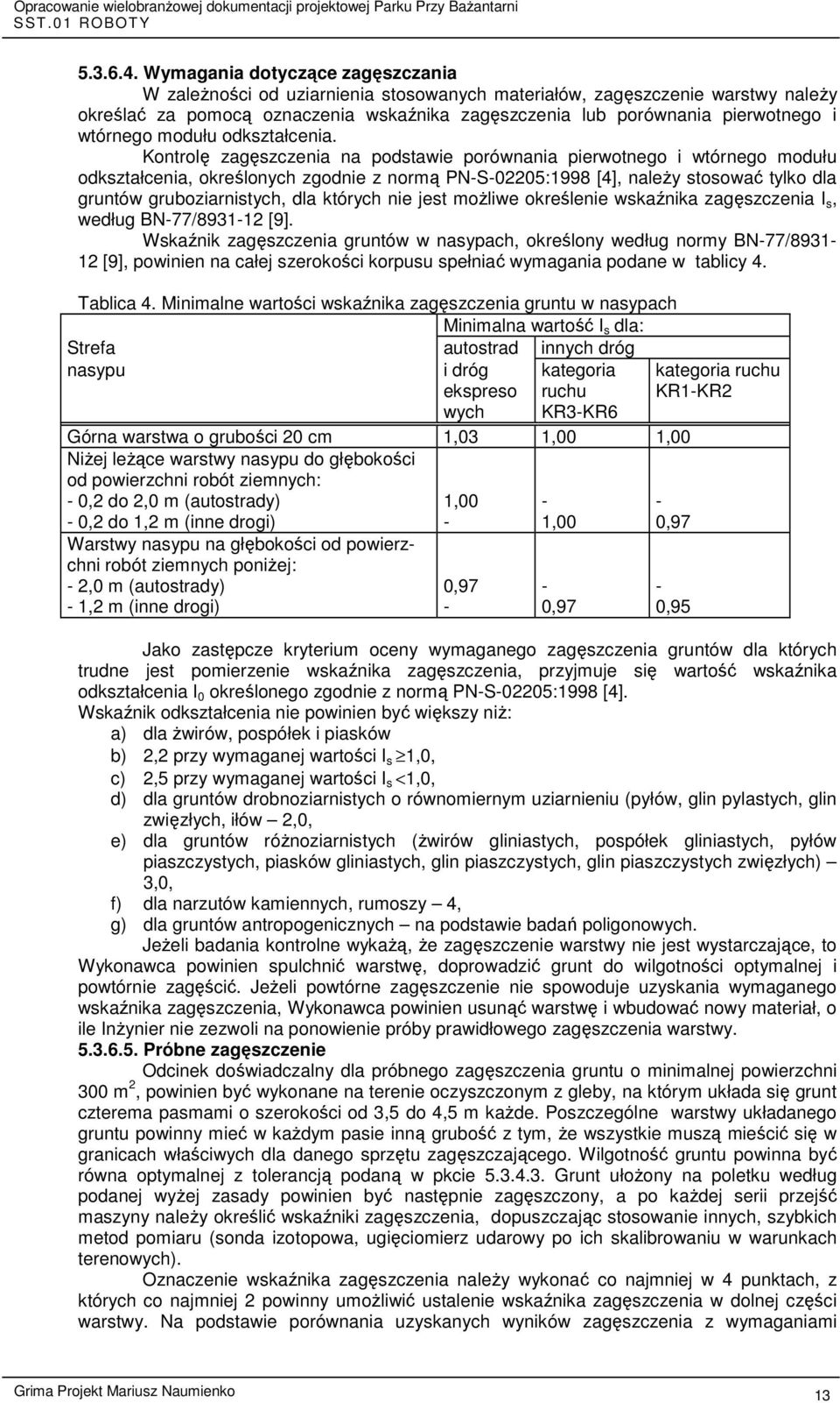 wtórnego modułu odkształcenia.