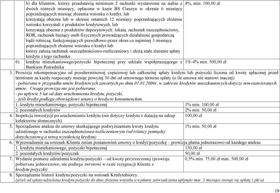 poprzedzających złożenie wniosku korzystali z produktów kredytowych, lub korzystają obecnie z produktów depozytowych: lokata, rachunek oszczędnościowy, ROR, rachunek bieżący osób fizycznych