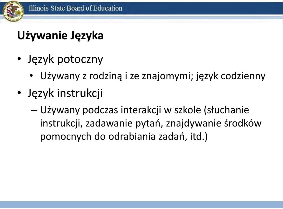 podczas interakcji w szkole (słuchanie instrukcji,