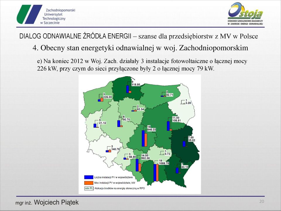 działały 3 instalacje fotowoltaiczne o łącznej mocy