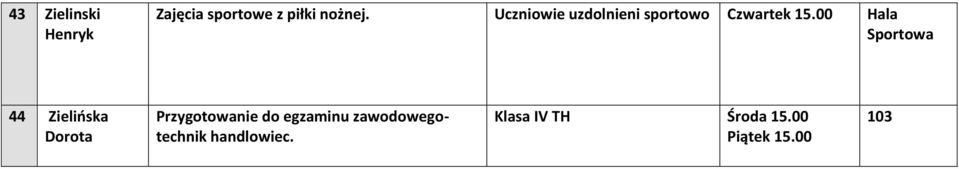 00 Hala 44 Zielińska Dorota Przygotowanie do egzaminu