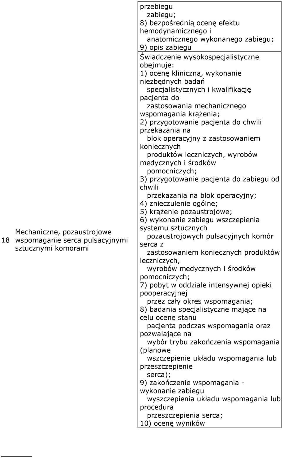 operacyjny z zastosowaniem koniecznych produktów leczniczych, wyrobów medycznych i środków 3) przygotowanie pacjenta do zabiegu od chwili przekazania na blok operacyjny; 4) znieczulenie ogólne; 5)