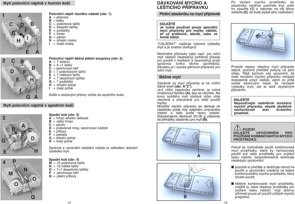 ) = 7 sklenic = 6 + álkû C = servírovací talífi D = 7 polévkov ch talífiû E =7 mûlk ch talífiû F =7 desertních talífikû G =7 pod álkû H = stfiední pohár I = mal pohár Ko ík s uloïen mi pfiíbory