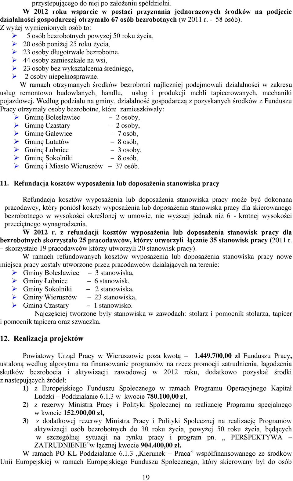 Z wyżej wymienionych osób to: 5 osób bezrobotnych powyżej 50 roku życia, 20 osób poniżej 25 roku życia, 23 osoby długotrwale bezrobotne, 44 osoby zamieszkałe na wsi, 23 osoby bez wykształcenia