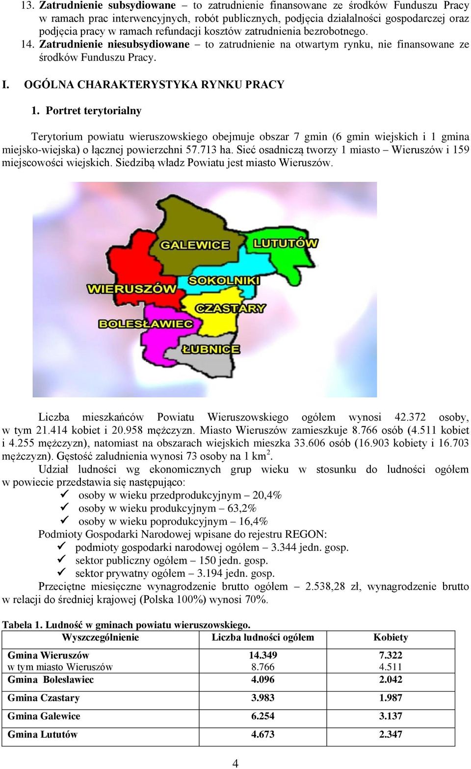 Portret terytorialny Terytorium powiatu wieruszowskiego obejmuje obszar 7 gmin (6 gmin wiejskich i 1 gmina miejsko-wiejska) o łącznej powierzchni 57.713 ha.