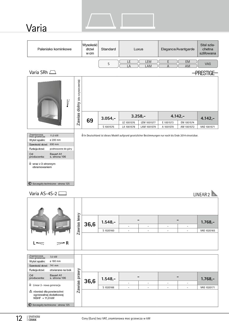 nde 2014 einsetzbar. ø 200 mm 690 mm wraz z 3-stronnym obramowaniem 1 zczegóły techniczne - strona 125 Varia -4-2 Zawias lewy 36,6 1.