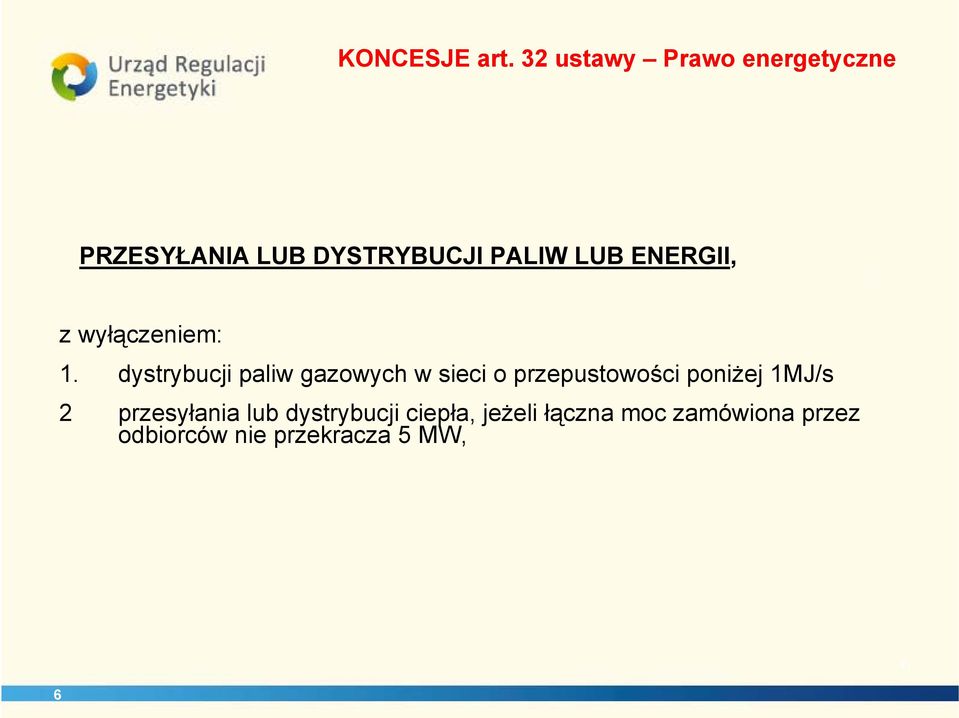 ENERGII, z wyłączeniem: 1.