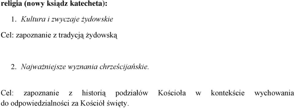 żydowską 2. Najważniejsze wyznania chrześcijańskie.