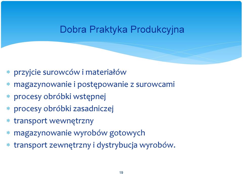 wstępnej procesy obróbki zasadniczej transport wewnętrzny