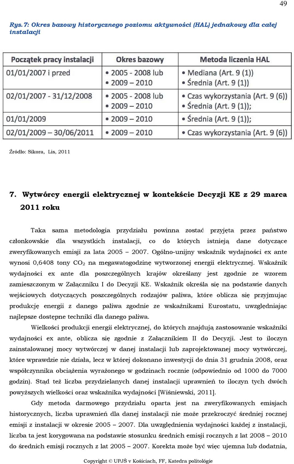 istnieją dane dotyczące zweryfikowanych emisji za lata 2005 2007. Ogólno-unijny wskaźnik wydajności ex ante wynosi 0,6408 tony CO 2 na megawatogodzinę wytworzonej energii elektrycznej.