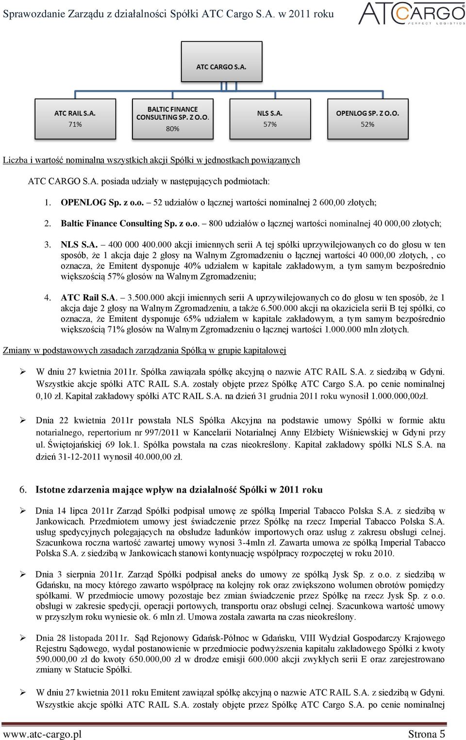 000 akcji imiennych serii A tej spółki uprzywilejowanych co do głosu w ten sposób, że 1 akcja daje 2 głosy na Walnym Zgromadzeniu o łącznej wartości 40 000,00 złotych,, co oznacza, że Emitent