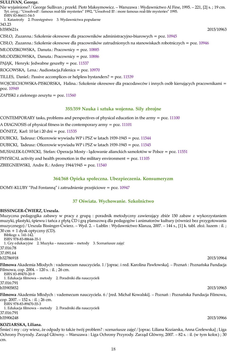 23 b3585621x 2015/10963 CISŁO, Zuzanna.: Szkolenie okresowe dla pracowników administracyjno-biurowych = poz. 10945 CISŁO, Zuzanna.