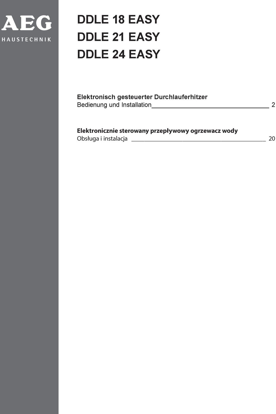 Bedienung und Instlltion 2 Elektronicznie