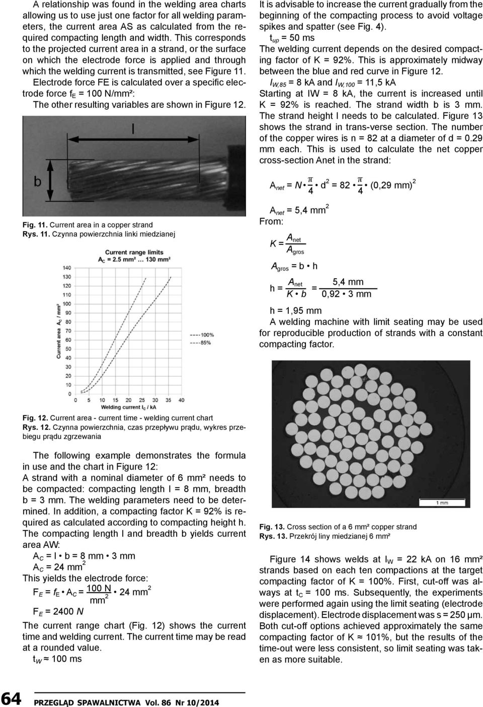 Electrode force FE is calculated over a specific electrode force f E = 100 n/mm²: The other resulting variables are shown in Figure 12.